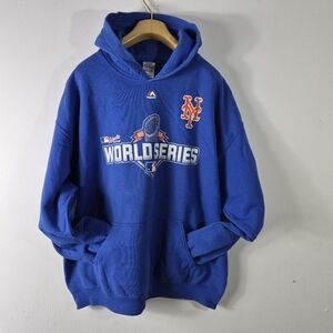 New York Majestic 2015 World Series Hooded Sweatshirt Size XL
